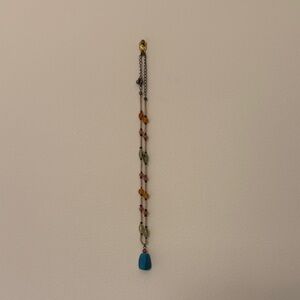 Beaded Necklace | Colorful / Blue Pendant